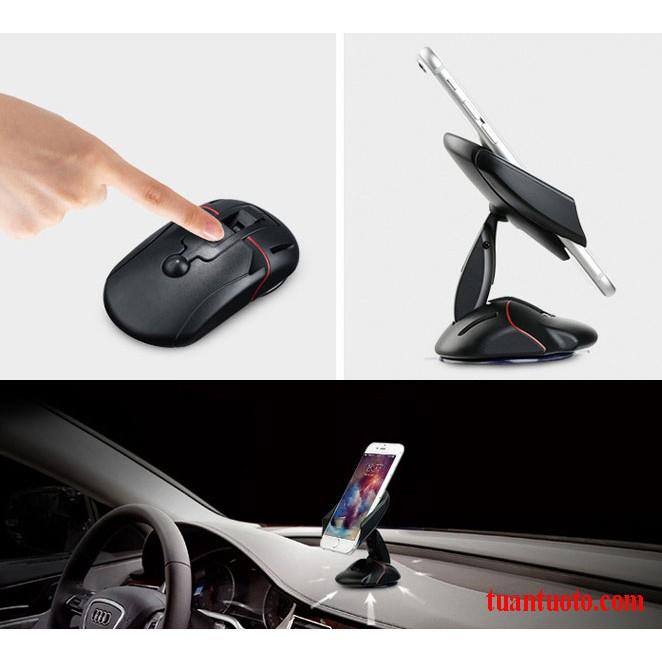 Giá đỡ điện thoại ô tô thu gọn dạng chuột máy tính