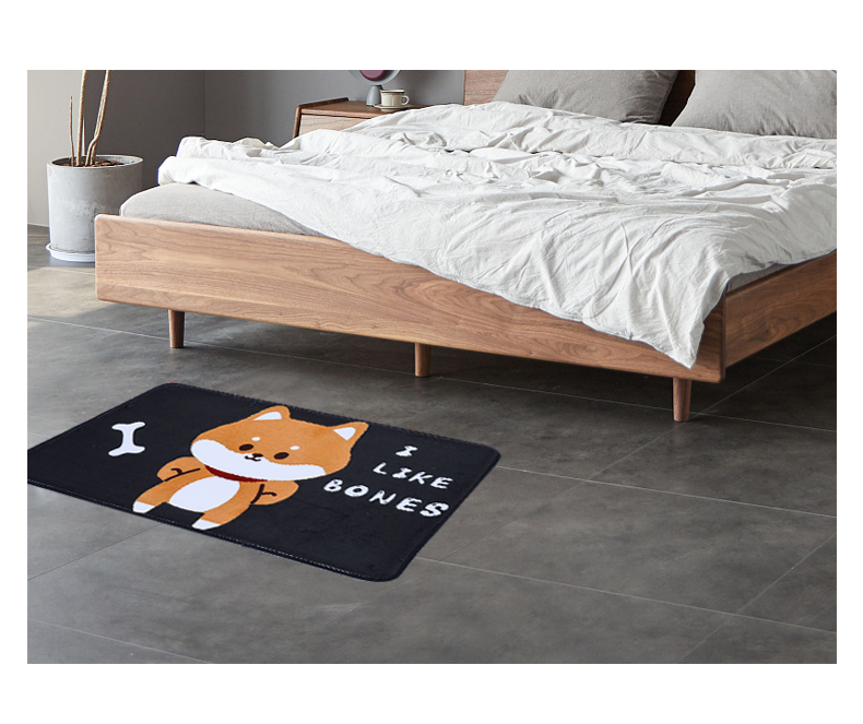 Thảm Lau Chân Chống Trượt Thấm Hút Hình Chó Shiba Ngộ Nghĩnh 40x60cm