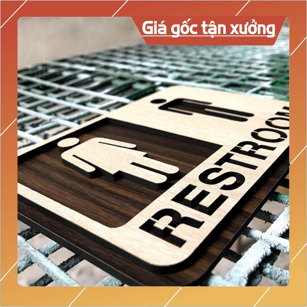 Bảng restroom  gỗ 2 lớp cắt laser | trang trí homestay