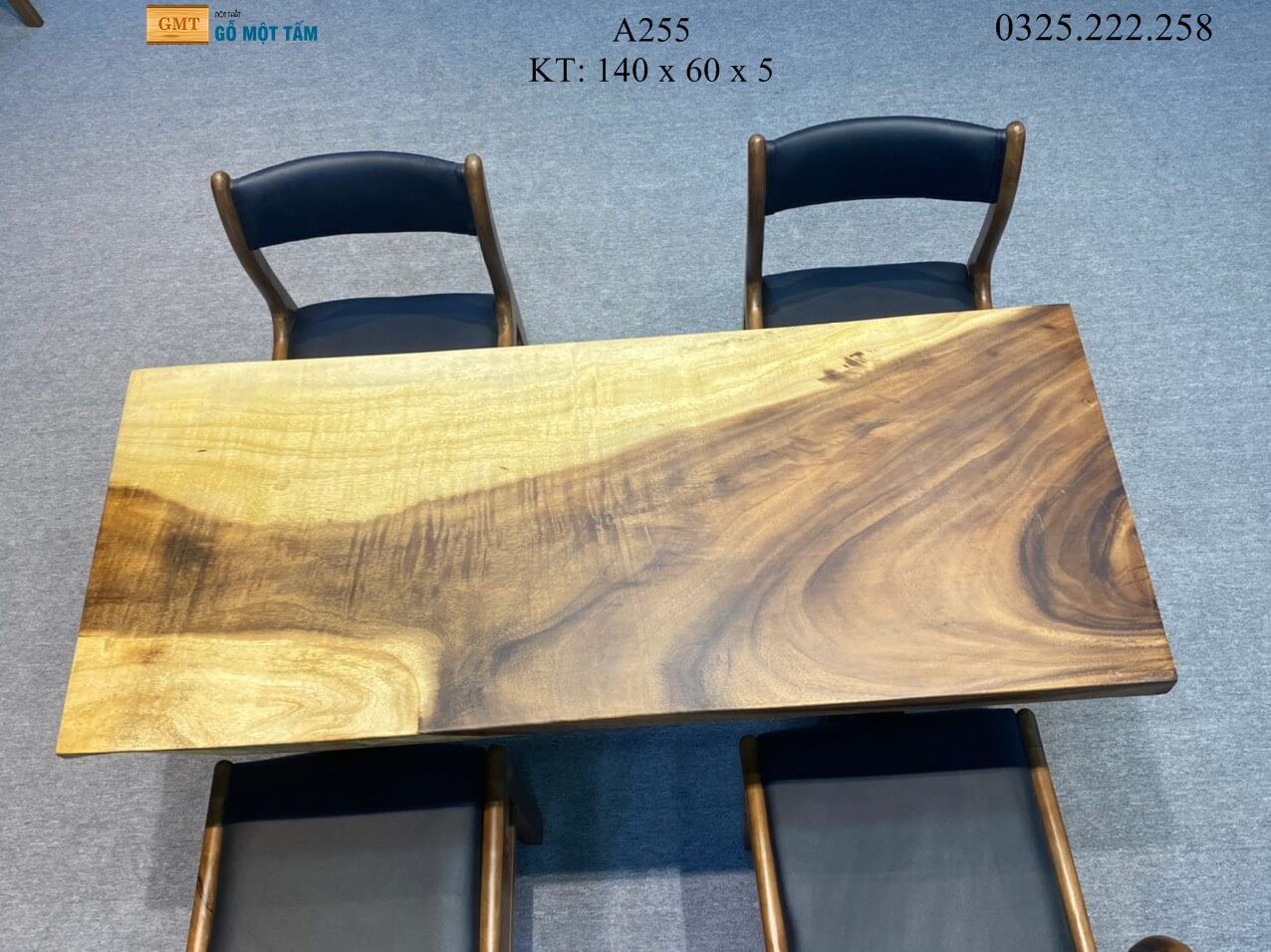 Bàn Làm Việc Gỗ Me Tây, Bàn Cafe Gỗ Me Tây, Bàn Gỗ Me Tây Nguyên Tấm Dài 1,4m Rộng 60cm Dày 5cm