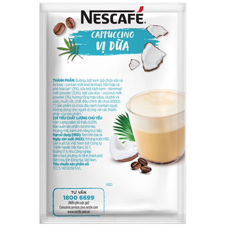 [Tặng 1 Túi du lịch màu ngẫu nhiên] Combo 4 hộp Cà phê hòa tan NESCAFÉ Cappuccino