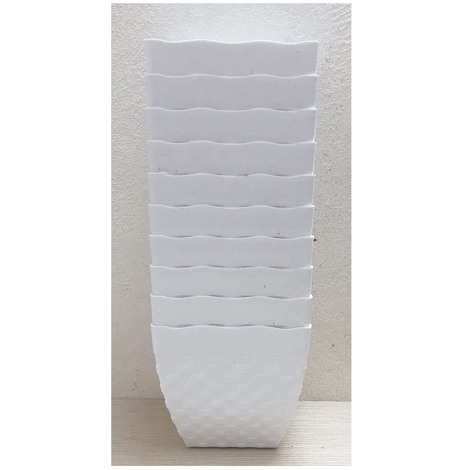 10 Chậu Nhựa Trồng Hoa Cây Cảnh Vuông Mây 5, Kích thước 12x12 cm