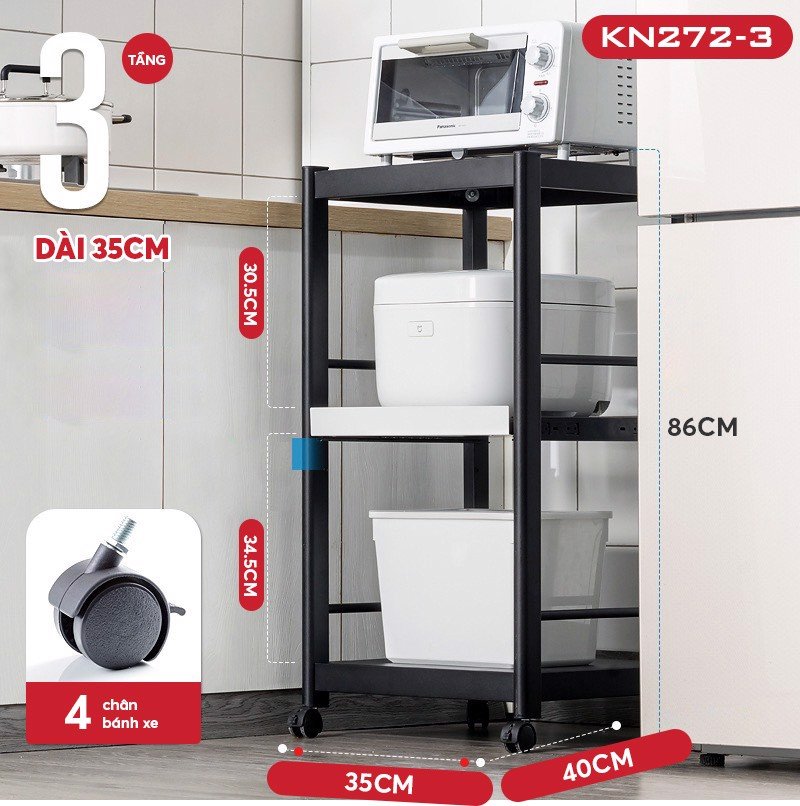 Kệ nồi chiên không dầu, kê lắp ráp KENA thiết kế nhiều tầng tận dụng khoảng trống KN 27-2