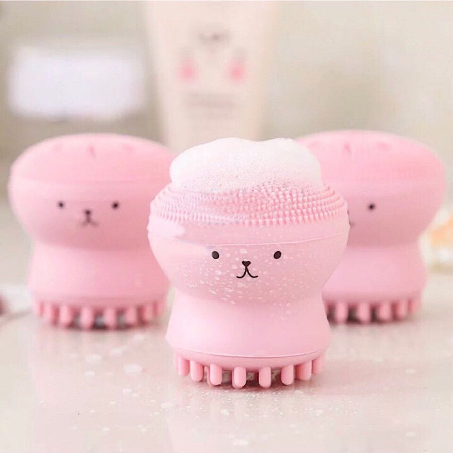 Cọ Rửa Mặt Bạch Tuộc Silicon 2 Đầu Massage Mặt Kiểu Dáng Hàn Quốc MKF007 - Hàng Chính Hãng