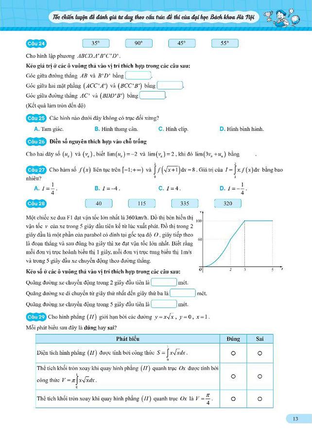 Tốc Chiến - Luyện Đề Kiểm Tra Tư Duy - Theo Cấu Trúc Đề Thi Của Đại Học Bách Khoa Hà Nội (Tái Bản 2024)