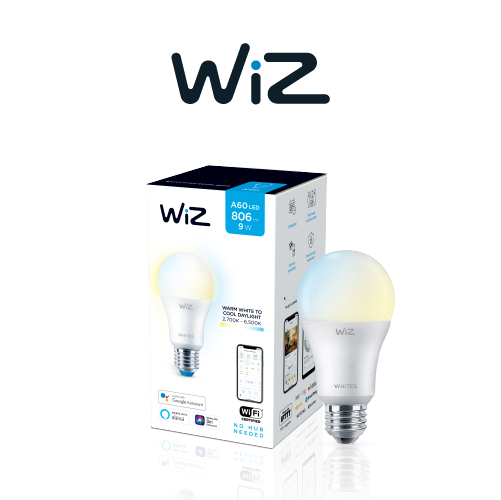 Bóng đèn WiZ thay đổi nhiệt độ màu Wi-Fi TunableWhite/9W A60 927-65