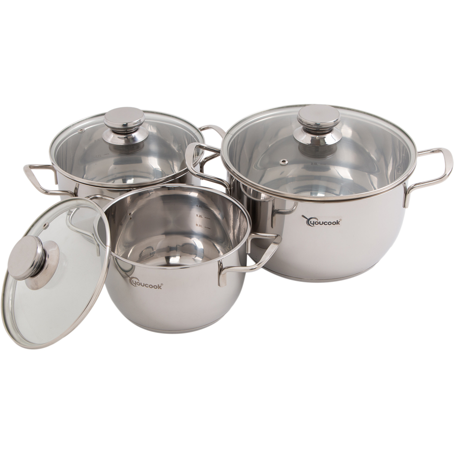 Bộ Nồi Inox You Cook 3 Đáy Thân Côn  18-20-24cm