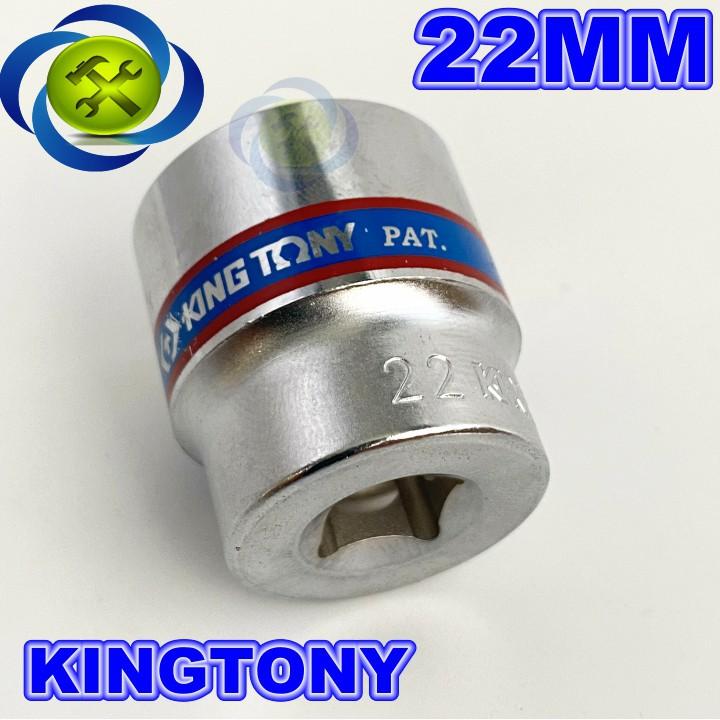 Tuýp 3/8 inch 22mm 6 cạnh màu trắng loại ngắn Kingtony 333522M