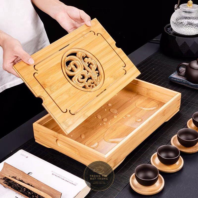Khay Trà Tre Cao Cấp Chữ Nhật Nhỏ Kích Thước 26*18*6 KT 12.1