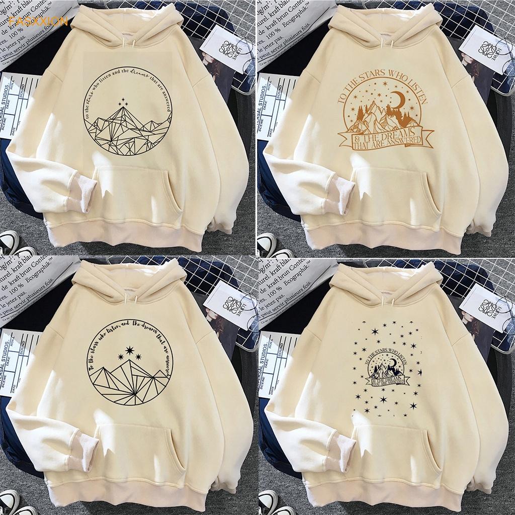 Áo Hoodie Họa Tiết Court of Thorns And Roses Phong Cách harajuku ADT