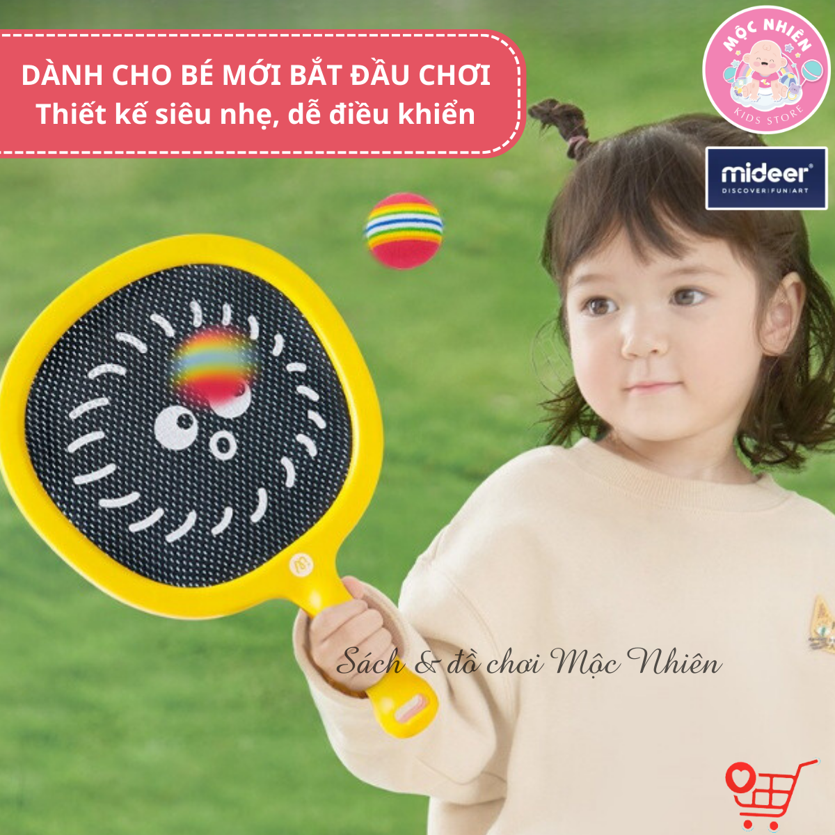 Vợt cầu lông trẻ em cho bé Mideer Kids Junior Racket 2in1, Đồ chơi thể thao cho bé