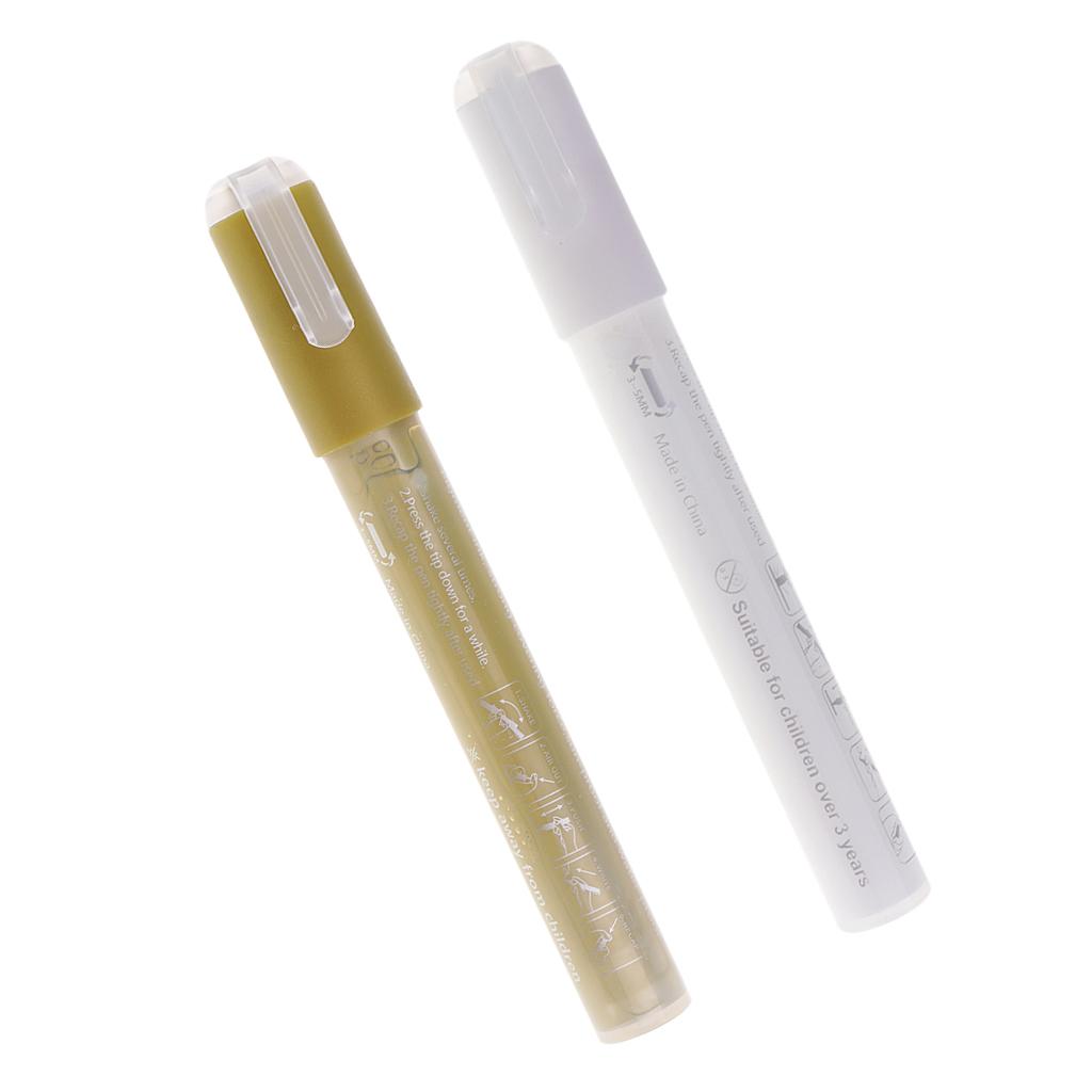 Chiwanji Vàng Trắng Vĩnh Viễn Sơn Acrylic Dấu Bút F Kính Kim Loại, Gỗ, Vải