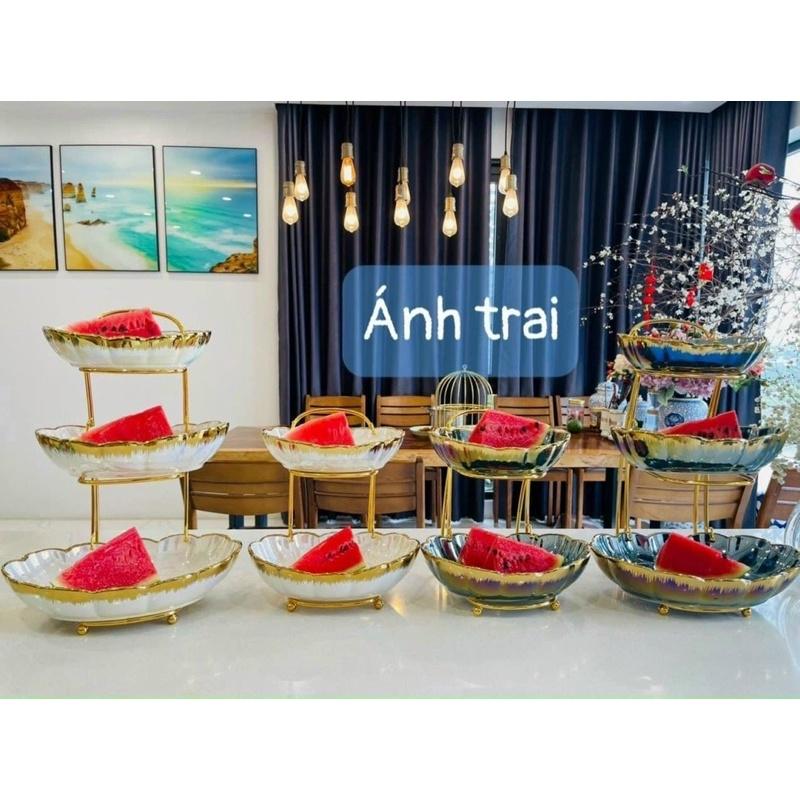 Khay sứ phong cách Bắc Âu khung kim loại hàng Cao Cấp