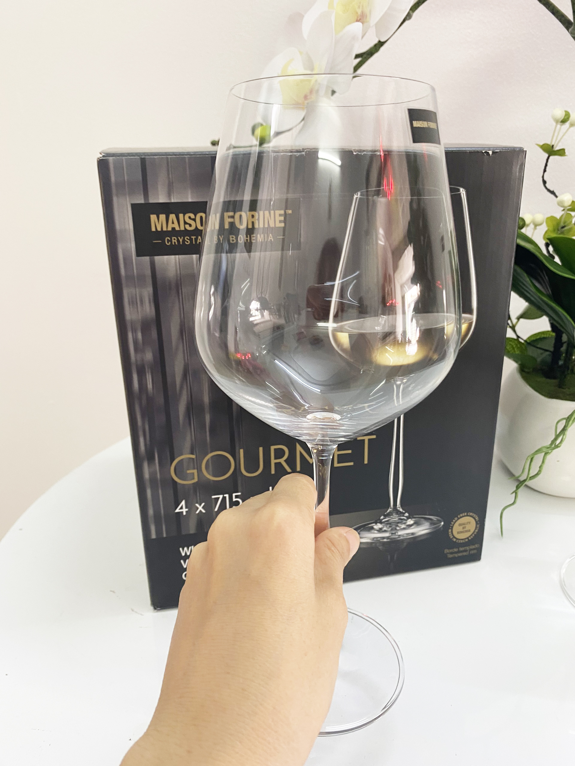Bộ 4 ly pha lê Tiệp uống vang Gourmet 715ml