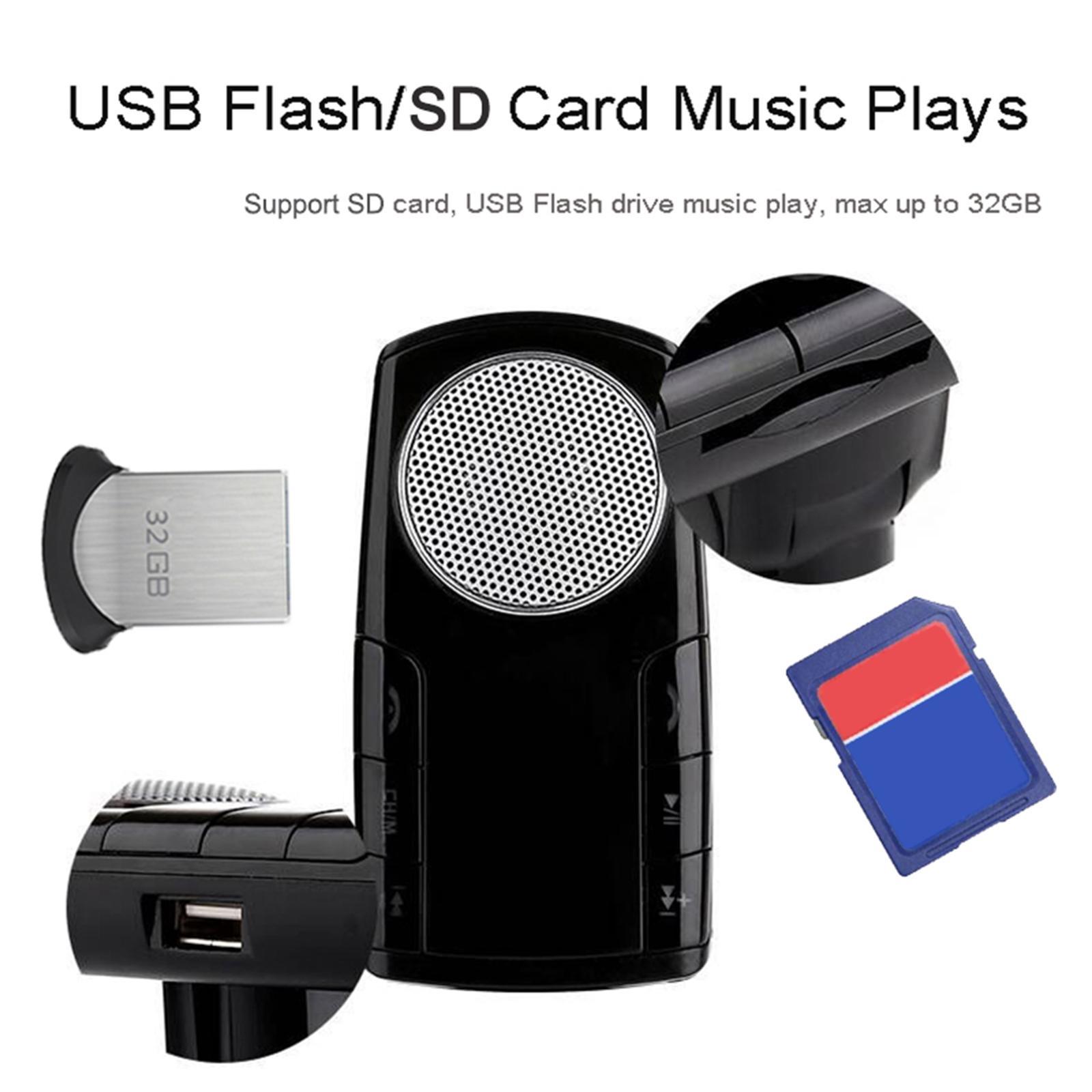 FM Transmitter Car Adapter MP3 Player Speaker with 1.4 '' Screen USB Port for Phone with Mic