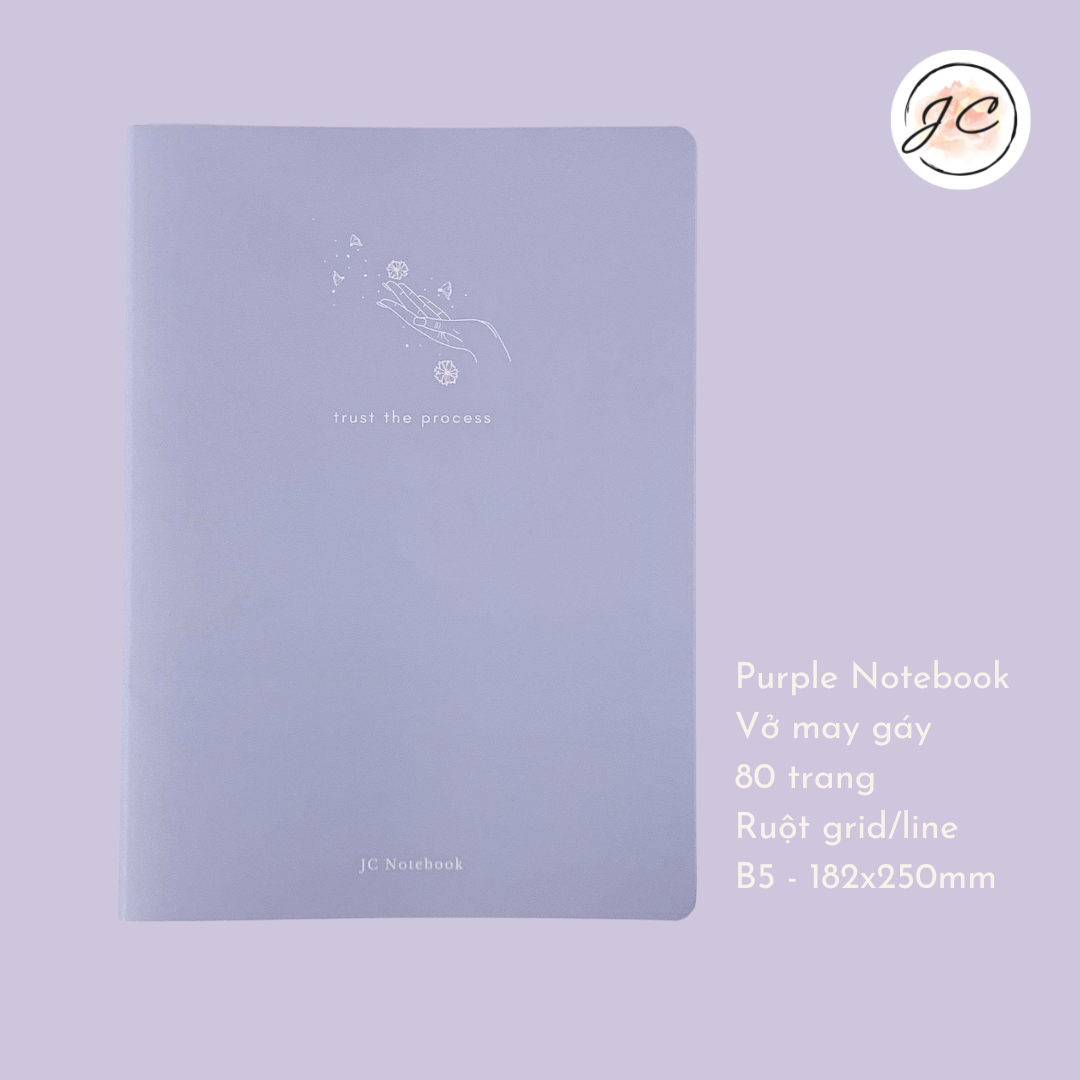 Vở may gáy kẻ ngang, vở caro ô vuông size B5, Green Pastel Notebook, Tập viết bài học sinh ruột dot grid, line kẻ dòng, sổ tay nhật kí