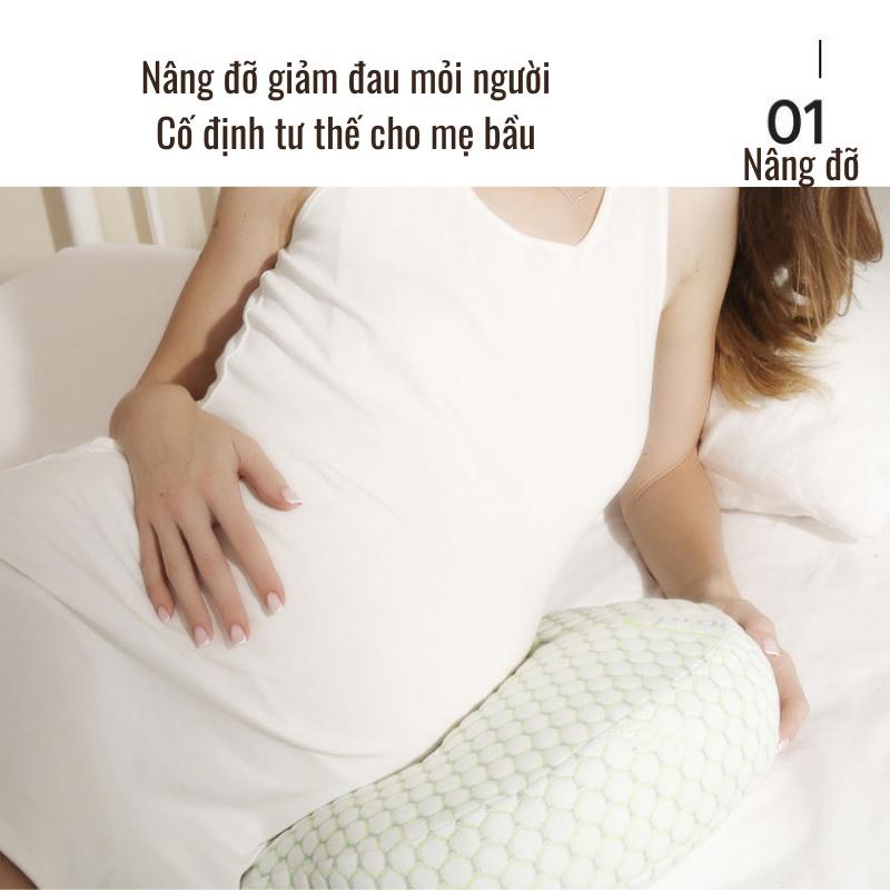 Gối bà bầu cánh tiên cao cấp imom, giảm tối đa đau lưng, tặng kèm gối phụ, hỗ trợ mẹ và bé ngủ ngon giấc - GB2