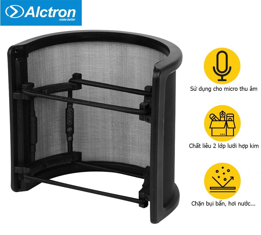 ROGTZ - Pop Filter Alctron PF06 - Lọc Âm Hiệu Quả, Bảo Vệ Micro Chuyên Nghiệp Lưới Kim Loại Cao Cấp Lọc Âm 99% Loại Bỏ Nhiễu Âm Tiếng Ồn Tiếng Vọng Bảo Vệ Micro Bụi Bẩn Công Trùng Hơi Nước Tương Thích Mọi Loại Micro Sang Trọng Dễ Lắp Đặt - Hàng Chính Hãng