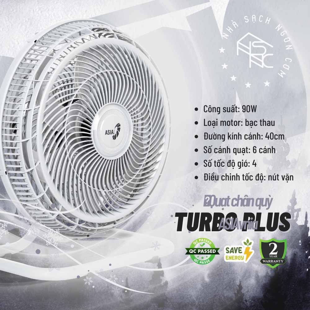 (ASIA) Quạt sàn Asia TURBO 6 cánh 80w 90w - bán công nghiệp - Hàng chính hãng