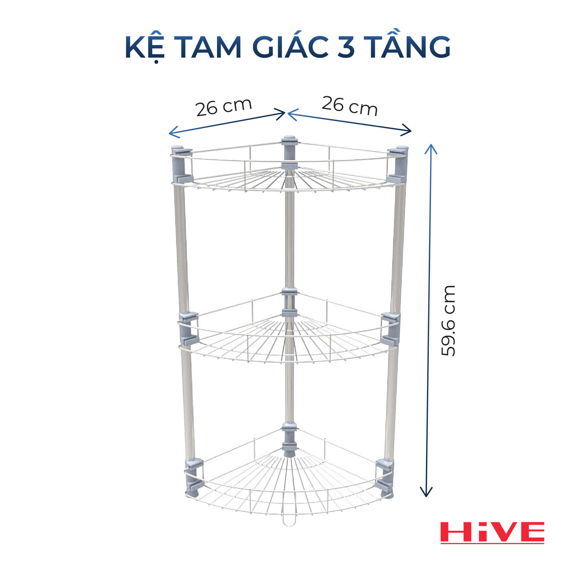 Kệ Tam Giác đa năng Inox 2/3/4 Tầng Cao Cấp