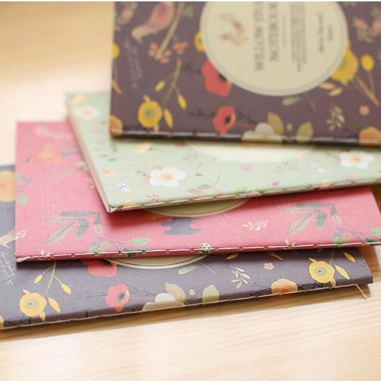 Sổ tay Mini họa tiết hoa và chim dễ thương bắt mắt