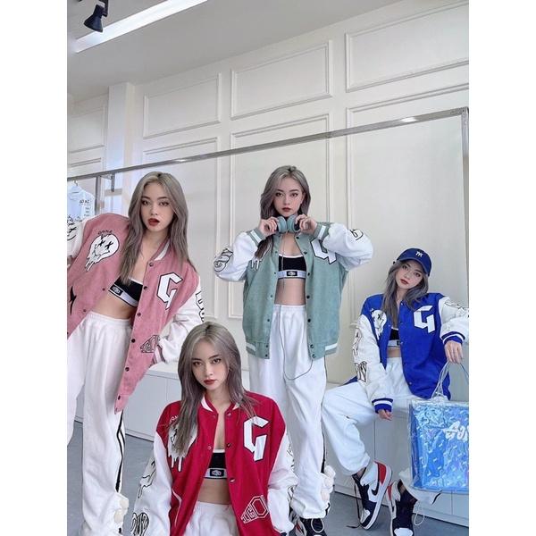 Áo khoác kaki Nhung gân thêu AK109 nam nữ ulzzang