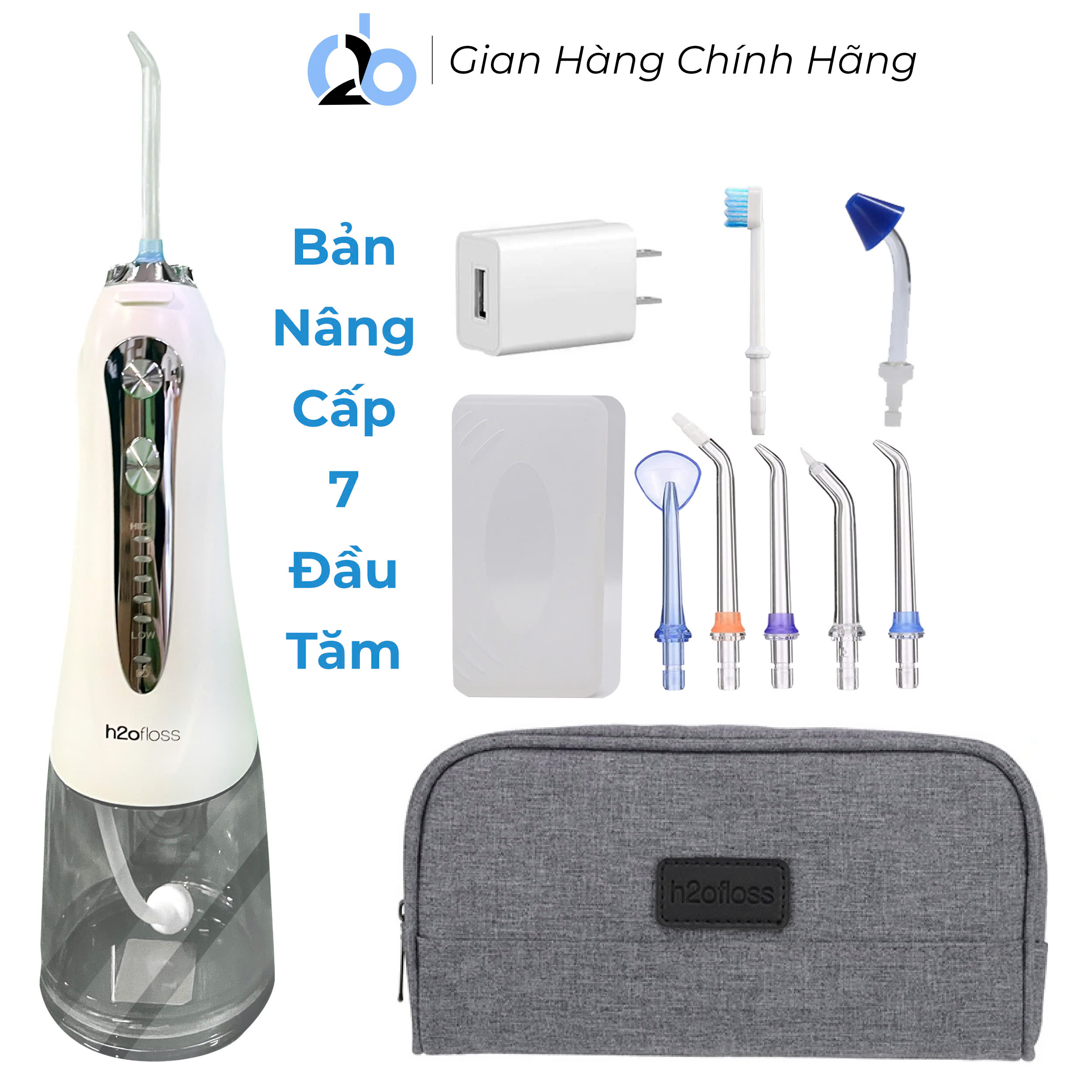 Tăm Nước Cầm Tay H2Ofloss Hf - 9P. Phiên Bản Thế Hệ Thứ 5 - Trắng