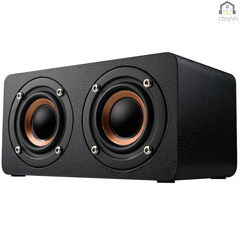 Loa bluetooth không dây M5 mini vỏ gỗ âm siêu trầm
