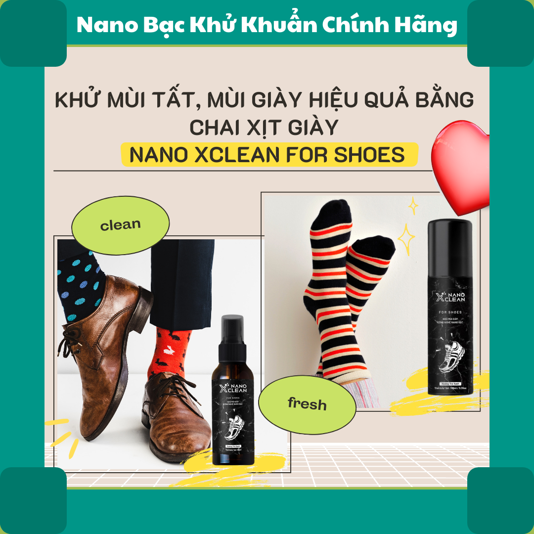 Chai xịt khử mùi giày Nano Xclean 100 ML