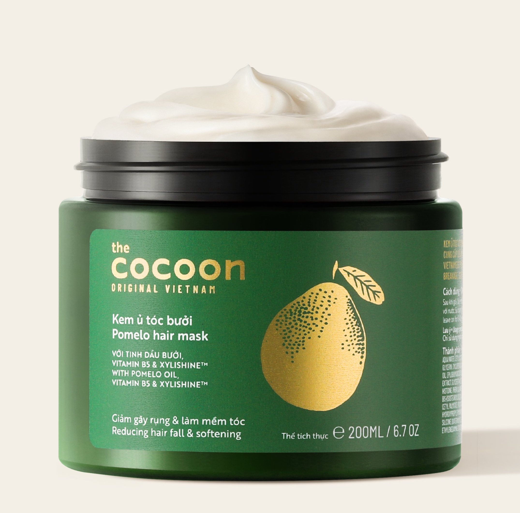 Kem ủ tóc bưởi Cocoon 200ml - Giảm gãy rụng và Làm mềm tóc - Thuần chay