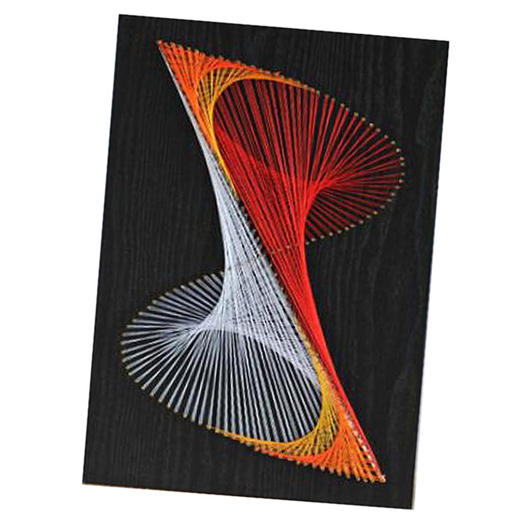 Geometric Wooden Nail String Art Kits for Children with Supplies Wall Decor