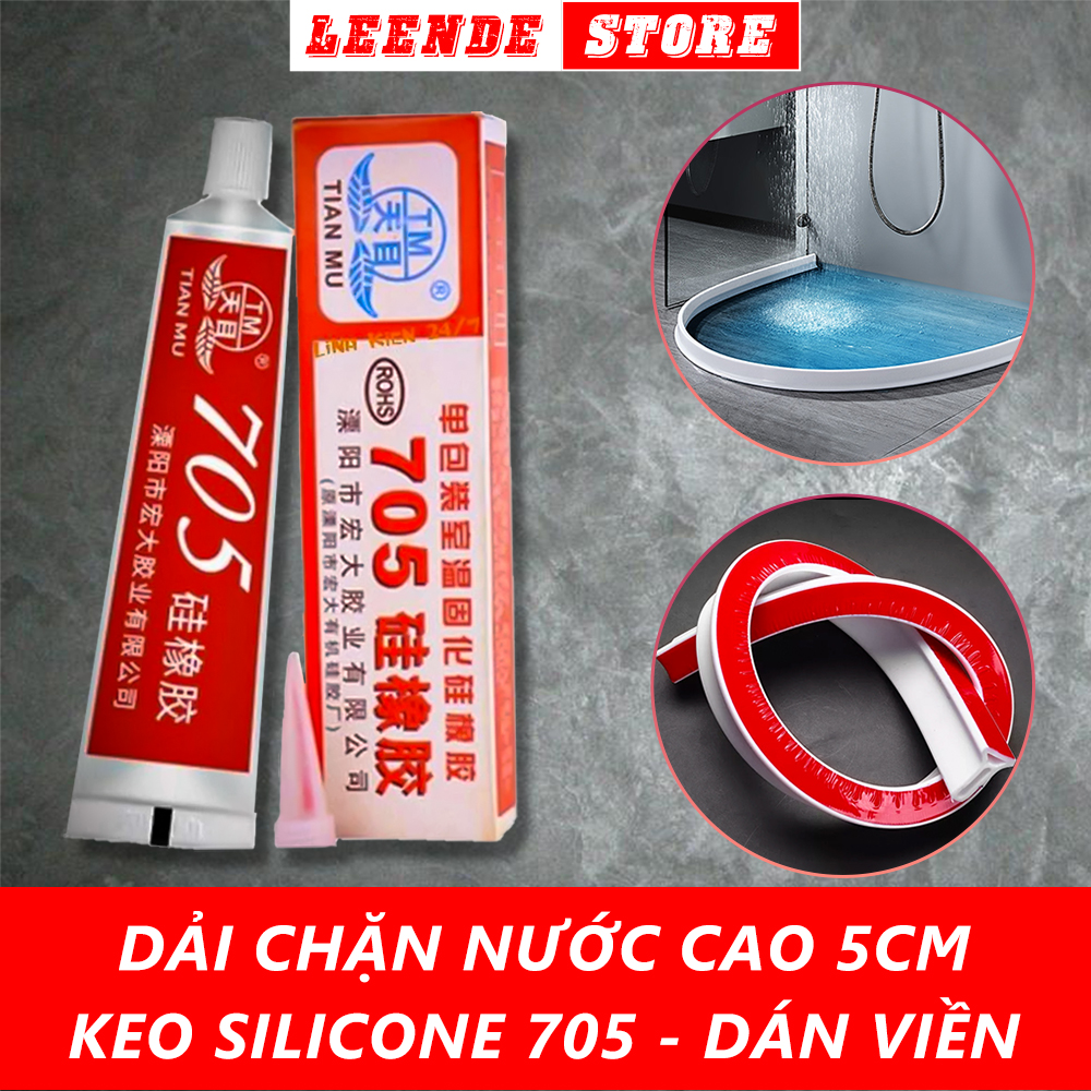 Dải silicon chặn nước, thanh ngăn nước phòng tắm, nhà vệ sinh, máy giặt và bồn rửa ( cao 5cm )