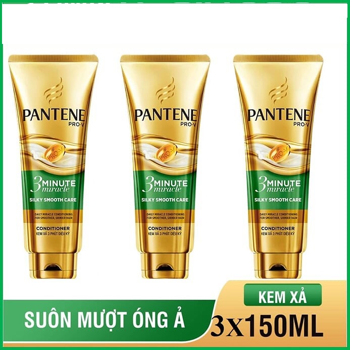 COMBO 3 tuýp kem xả Pantene 3 Phút diệu kỳ Óng mượt 150ml