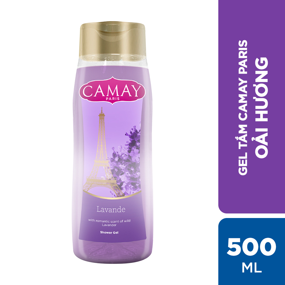 Combo 2 chai Gel tắm hương hoa hồng và oải hương Camay Paris 500ml