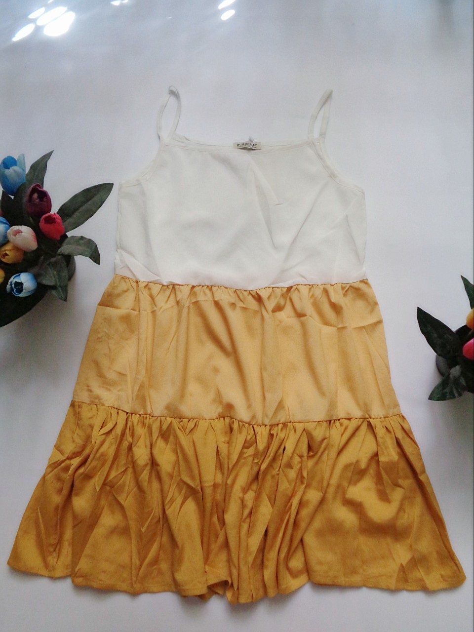 ĐẦM BABYDOLL 2 DÂY XÒE PHỐI 3 MÀU TẶNG KÈM KHĂN LỤA