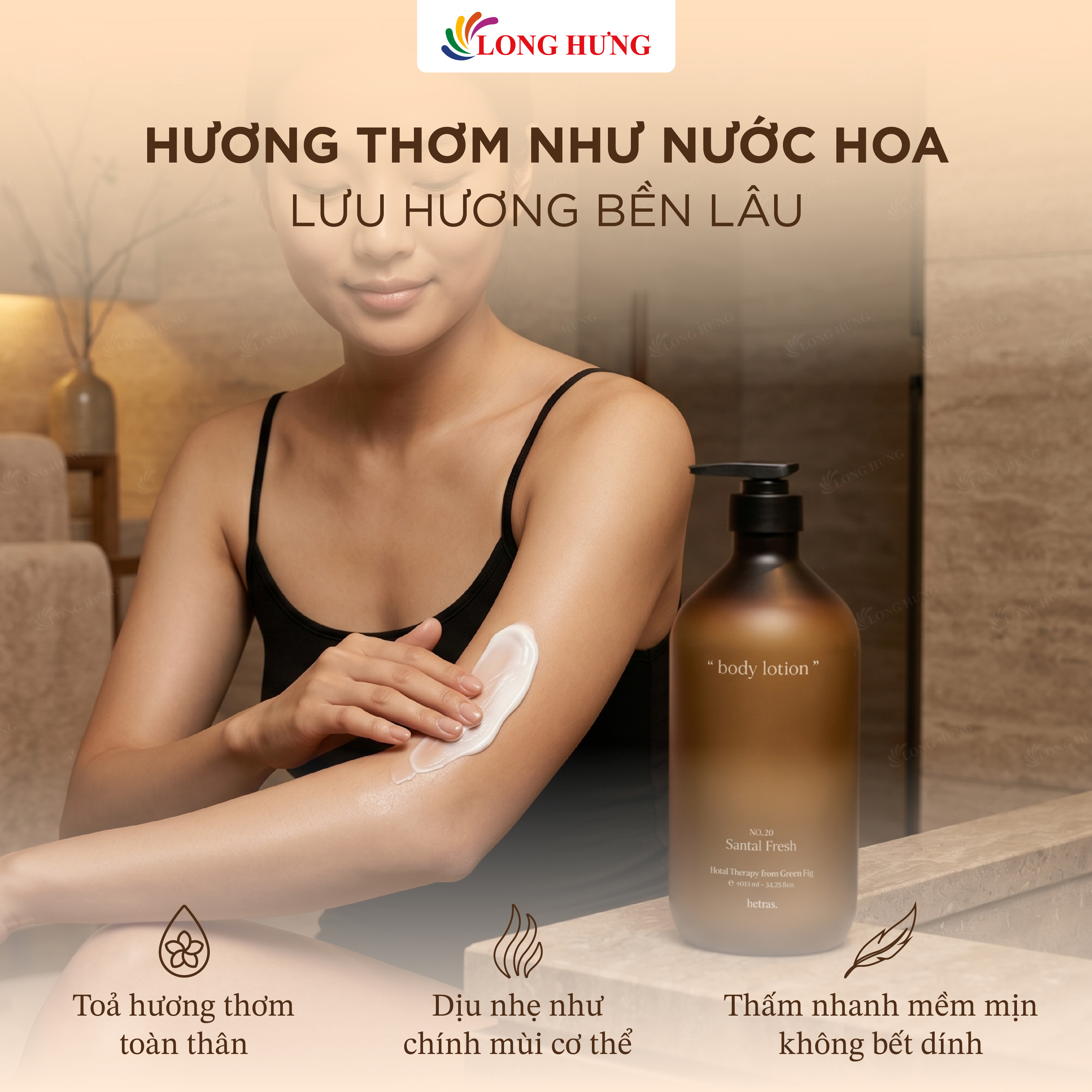 Sữa dưỡng thể hương nước hoa Hetras Therapy Body Lotion (1013 ml) - Hàng chính hãng