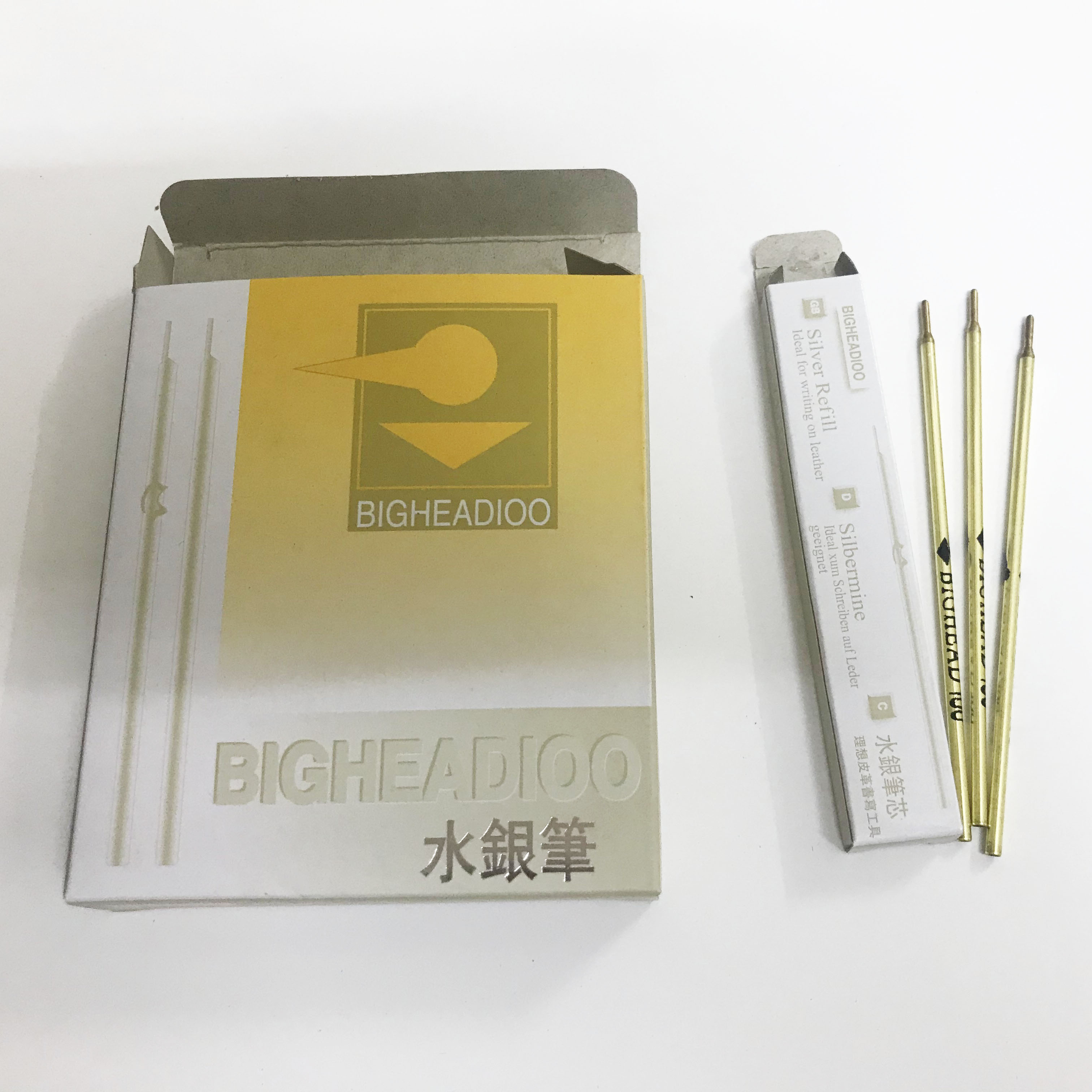 Hộp viết bạc ống đồng vàng, 120 cây