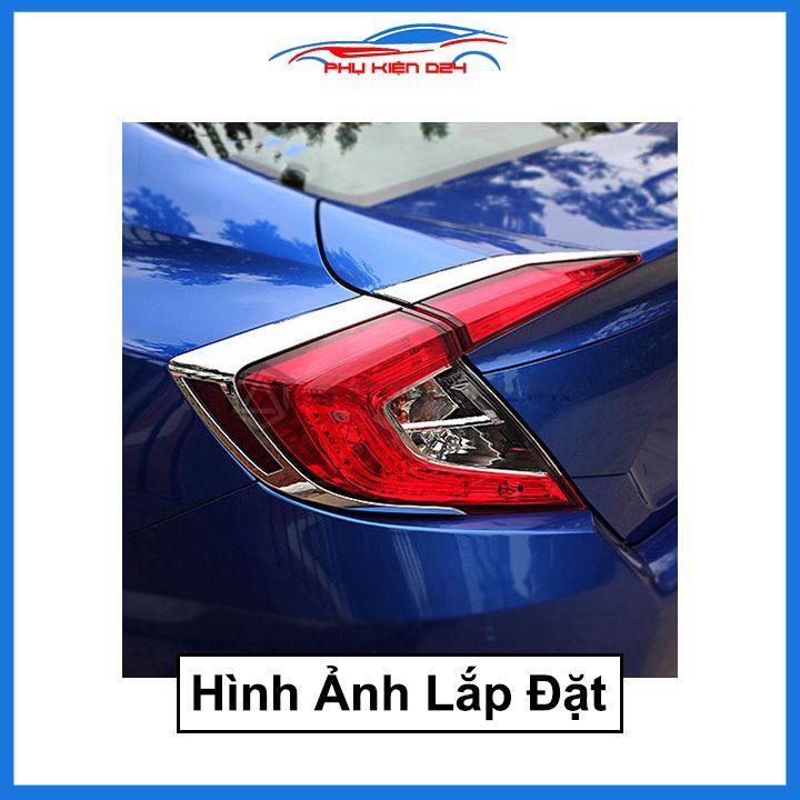 Ốp viền đèn pha hậu mạ crom Civic 2016-2017-2018-2019 chống trầy trang trí bảo vệ xe