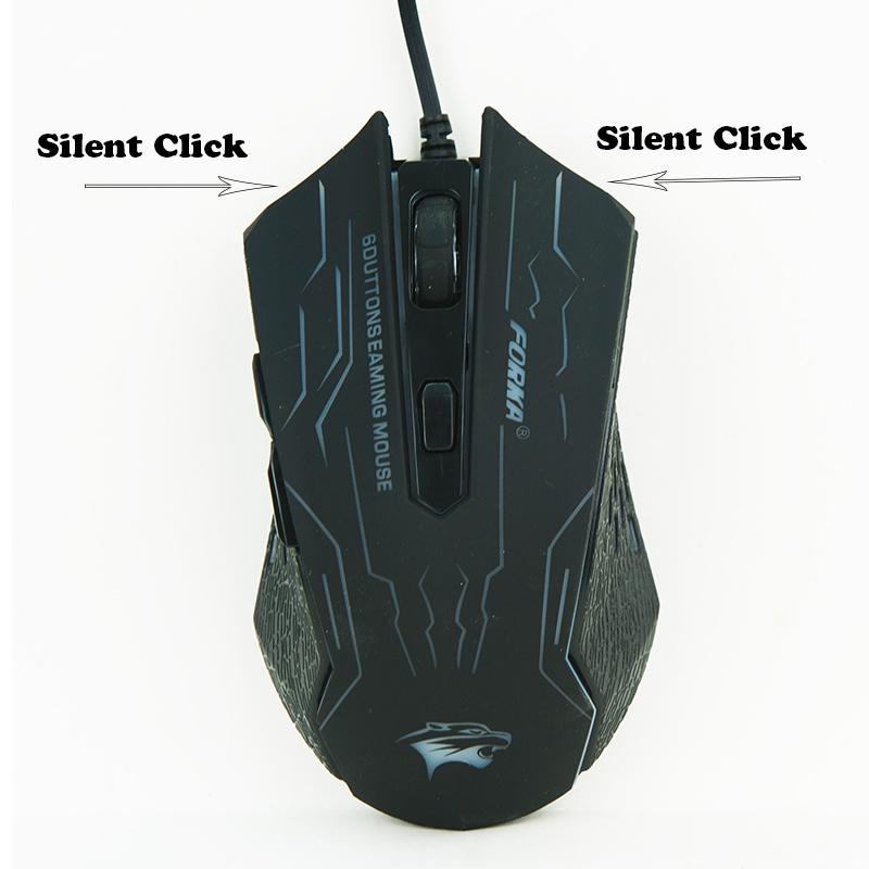 3200DPI Silent Click USB Chuột Chơi Game Có Dây Game Thủ Công Thái Học 6 Nút Opitical Chuột Máy Tính Dành Cho PC Mac Laptop Chơi Game LOL Dota 2