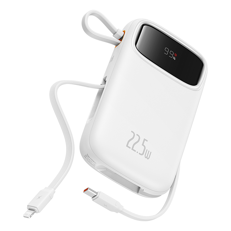 Pin Sạc Dự Phòng OS-Baseus Qpow2 Dual-Cable Digital Display Fast Charge Power Bank 10.000 / 20.000 22.5W (Kèm cáp USB to C 3A, 30cm)(Hàng chính hãng)