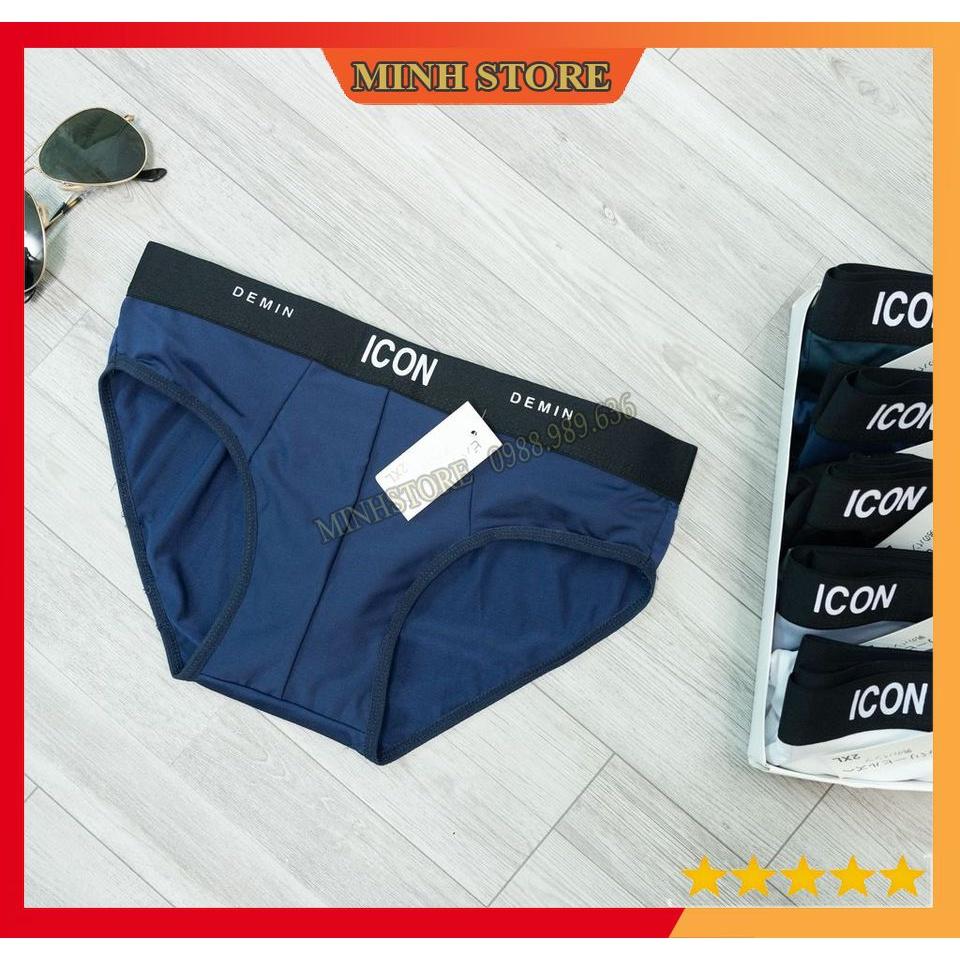 Quần lót nam tam giác ICON cotton thun lạnh giá siêu tốt, Quần sịp tam giác co dãn 4 chiều SIC01 (Che tên) - Minhstore66