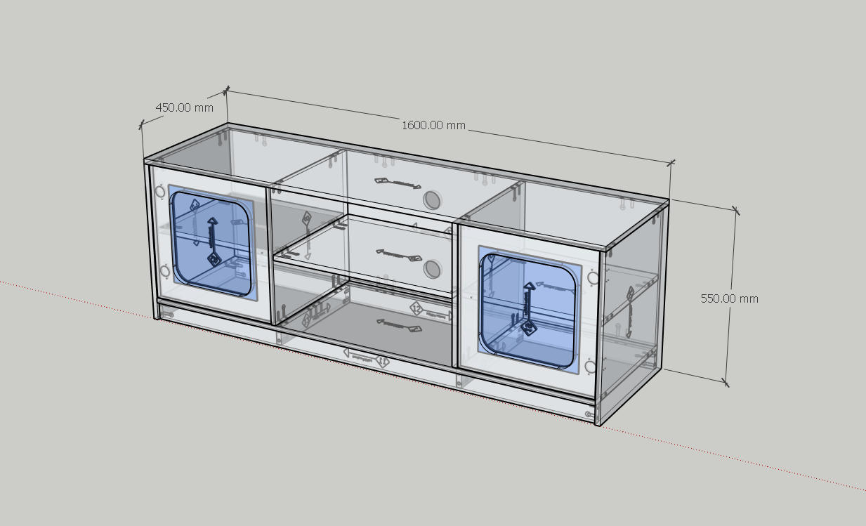 HAPPY FURNITURE , Kệ TV 2 cửa kính - NOAH , KTV_108 , 160cm x 45cm x 55cm DxRxC