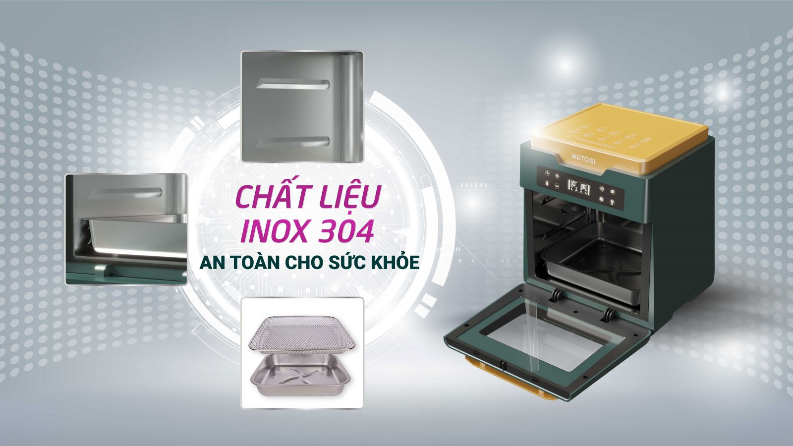 Nồi chiên không dầu Mutosi MF-99D dung tích 12 Lít - Công nghệ nhật bản - Hàng chính hãng