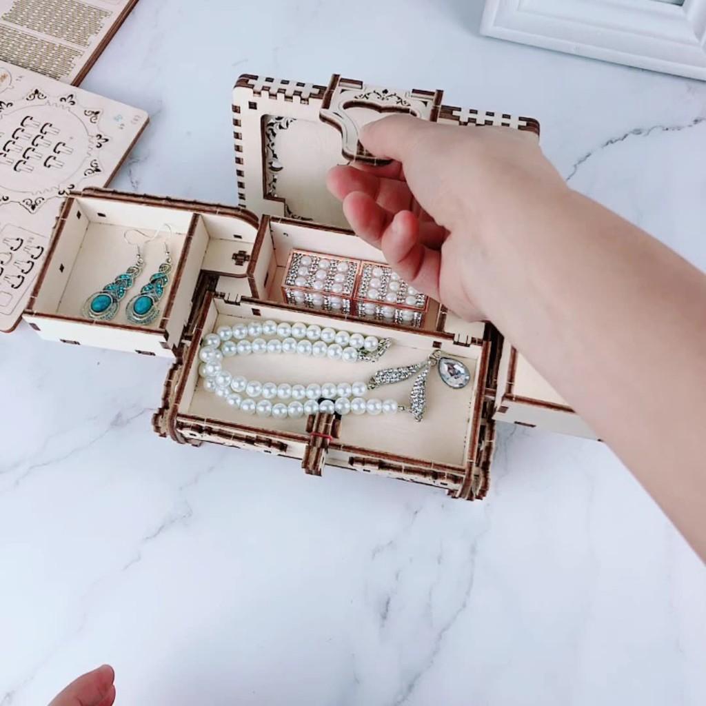 Đồ chơi lắp ráp gỗ 3D  Mô hình Chuyển động Hộp Trang sức cổ Antique Box T707d