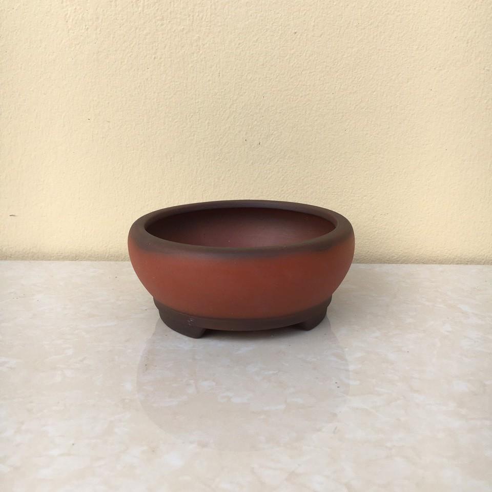 Chậu bonsai Tròn mini đất nung gốm Bát tràng 1 size BM-33