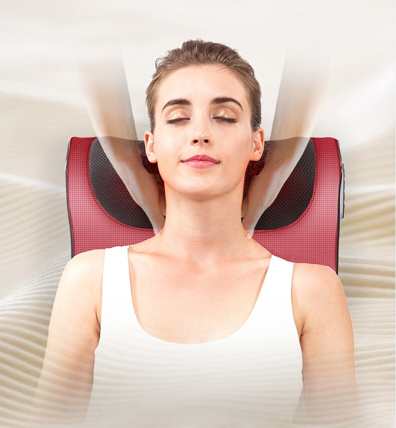 Gối Massage, Máy Massage Hồng Ngoại Cổ Vai Gáy Lưng Giảm Đau Đầu Hiệu Quả 16 Bi Cao Cấp Thế Hệ Mới