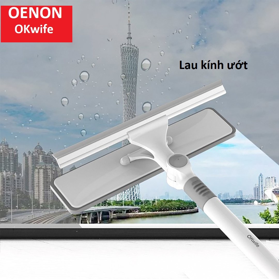 Hình ảnh Cây Lau Kính Chuyên Dụng 2 Trong 1 Dài 150cm Có Thể Điều Chỉnh Tăng Giảm - OK03