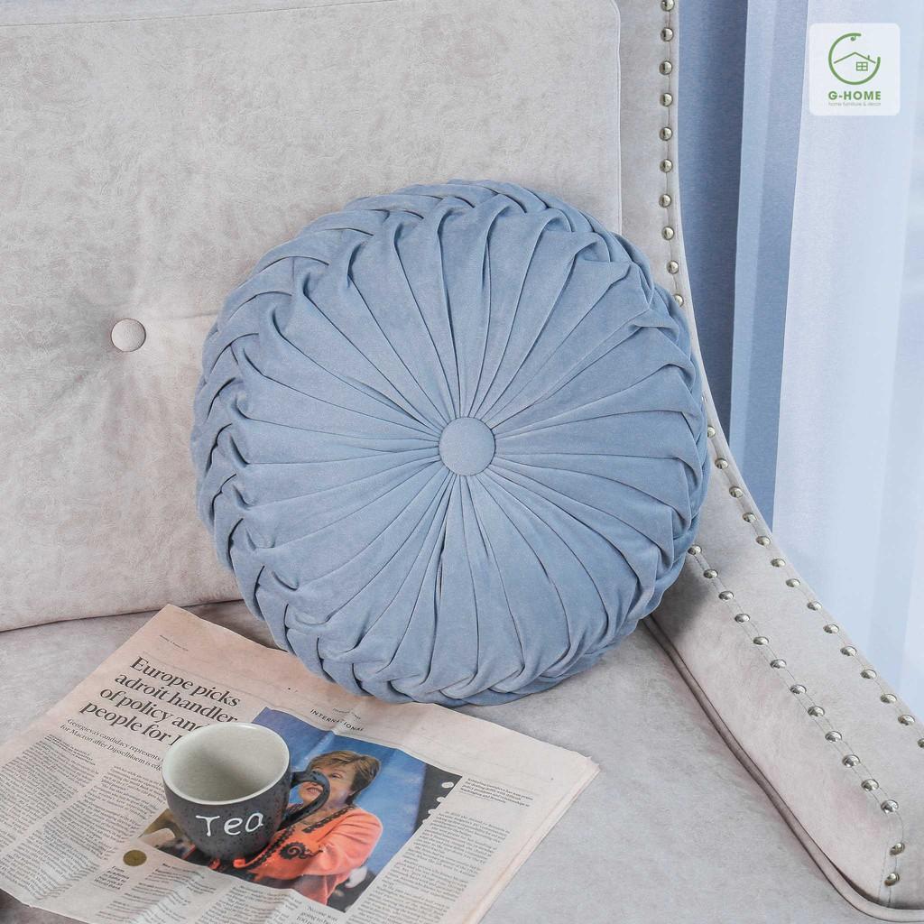 Đệm sofa ngồi bệt, đệm tựa lưng trang trí kiểu tròn sang trọng vân sóng độc đáo DT071