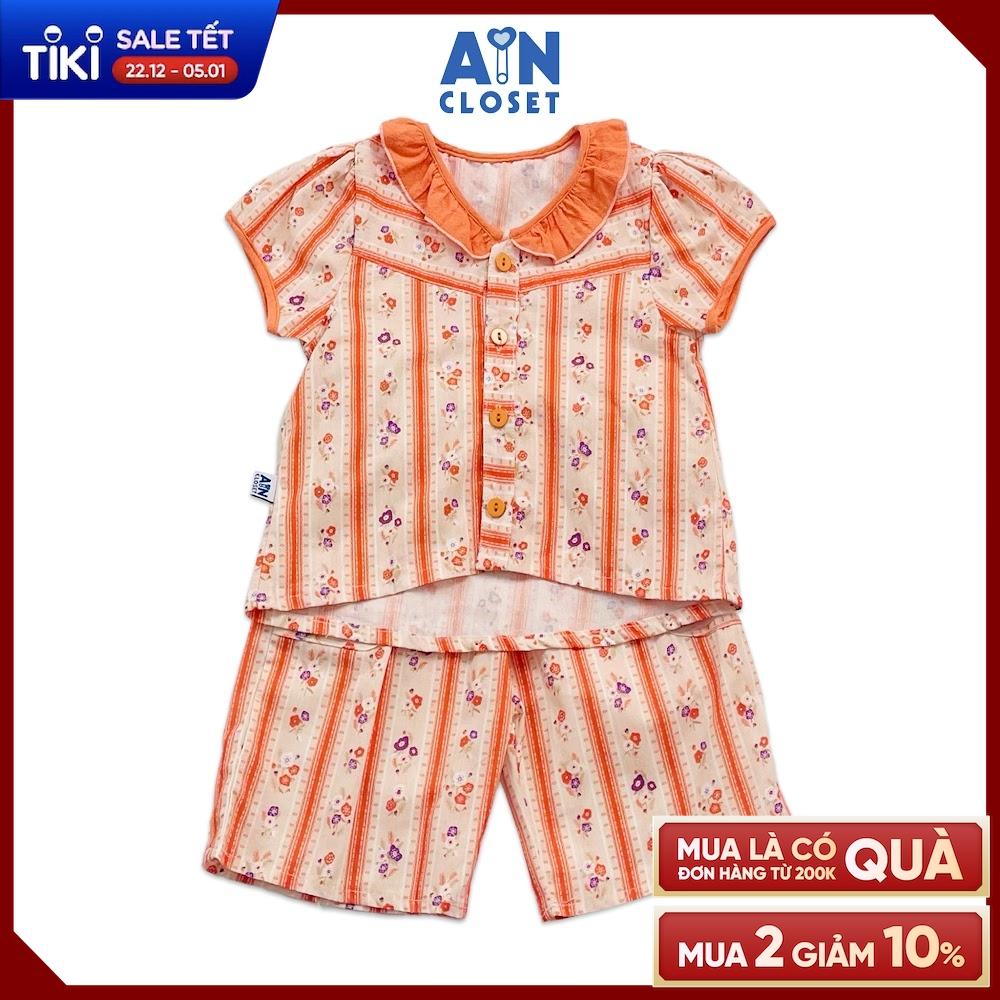 Bộ quần áo lửng bé gái họa tiết Hoa Dây cam cotton - AICDBG5JOX56 - AIN Closet