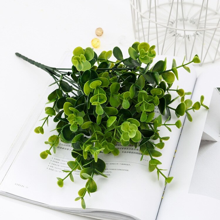 Cành cỏ nhân tạo xanh cao 30cm trang trí điểm bình hoa